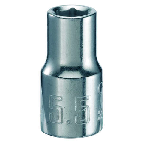 Craftsman 5.5 mm X 1/4 in. drive Metric 6 Point Standard Shallow Socket 1 pc