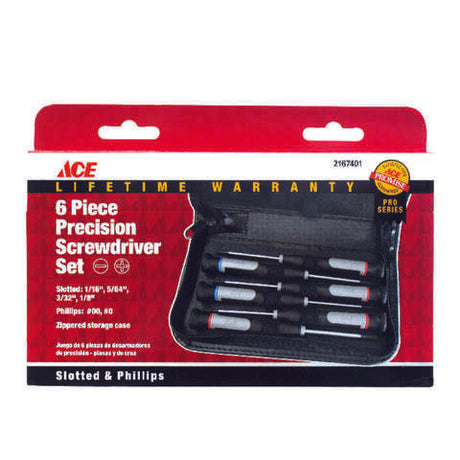 Ace Precision Screwdriver Set 10.35 in. 6 pc