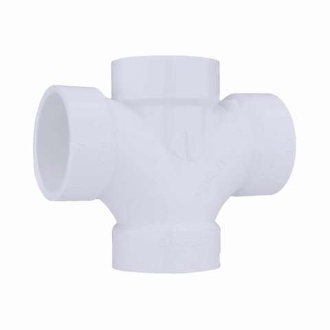 Charlotte Pipe Schedule 40 1-1/2 in. Hub X 1-1/2 in. D Hub PVC Double Sanitary Tee 1 pk