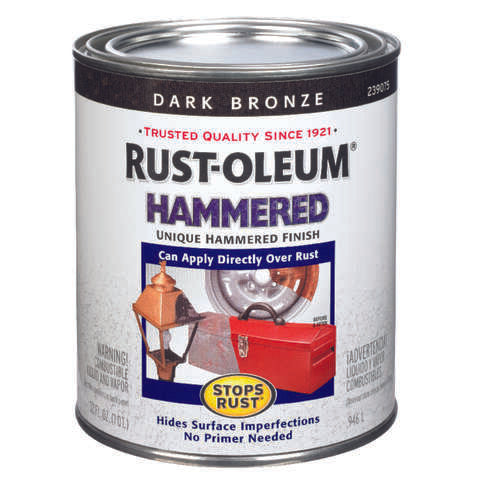 Rust-Oleum Stops Rust Indoor and Outdoor Hammered Dark Bronze Protective Paint 1 qt, Pack of 2