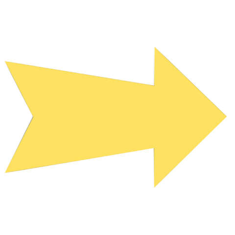 Hillman English Yellow Arrow Sign 7 in. H X 24 in. W, Pack of 6