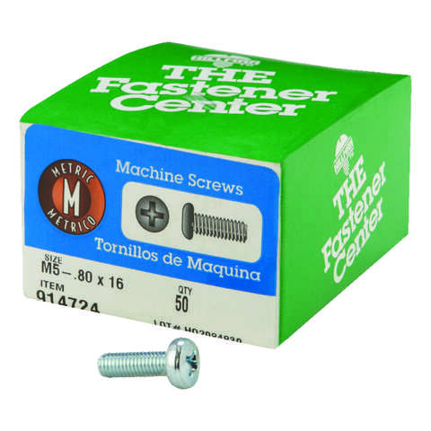 HILLMAN M5-0.8 in. X 16 in. L Phillips Pan Head Zinc-Plated Steel Metric Machine Screws 50 pk