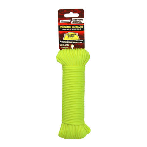 SecureLine 5/32 in. D X 100 ft. L Yellow Braided Nylon Paracord