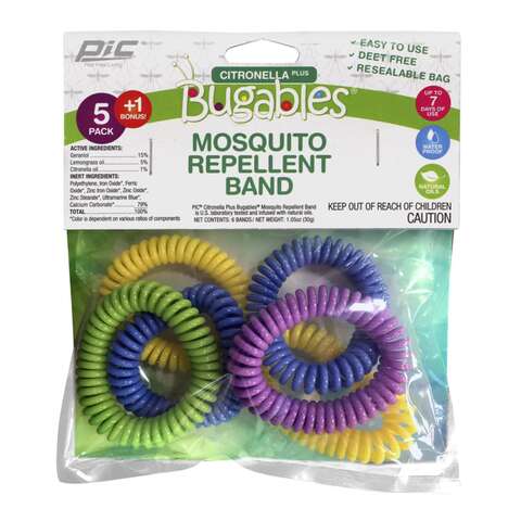 PIC Bugables Insect Repellent Wrist Band For Mosquitoes 6 pk, Pack of 24