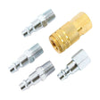 Forney Brass/Steel Air Coupler and Plug Set 1/4 in. 1/4 in. 5 pc