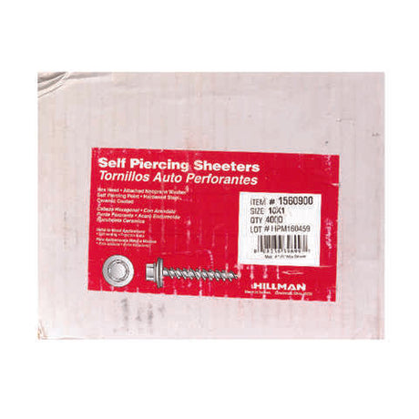 HILLMAN No. 10 X 1 in. L Hex Hex Washer Head Self-Piercing Screws 4000 ct 1 pk