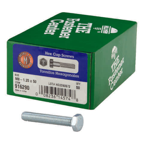 Hillman M8-1.25 mm D X 50 mm L Heat Treated Steel Hex Head Cap Screw 50 pk