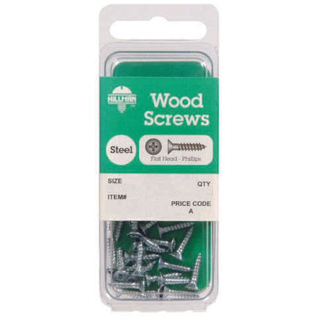 HILLMAN No. 12 X 1 in. L Phillips Zinc-Plated Coarse Wood Screws 10 pk, Pack of 10