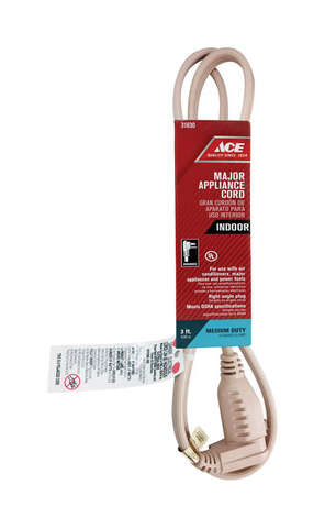 Ace 14/3 SPT-3 125 V 3 ft. L Appliance Cord