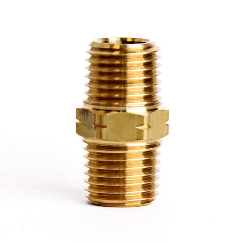 ATC 1/4 in. MPT X 1/4 in. D MPT Yellow Brass Hex Nipple, Pack of 5