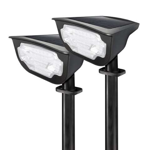 Bell & Howell Bionic Black Solar Powered 0.5 W LED Garden Light 2 pk