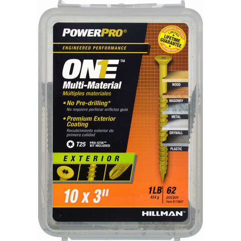 HILLMAN POWERPRO ONE No. 10 X 3 in. L Star Flat Head Coarse Multi-Material Screw