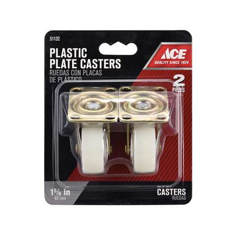 Ace 1-5/8 in. D Swivel Plastic Caster 50 lb 1 pk