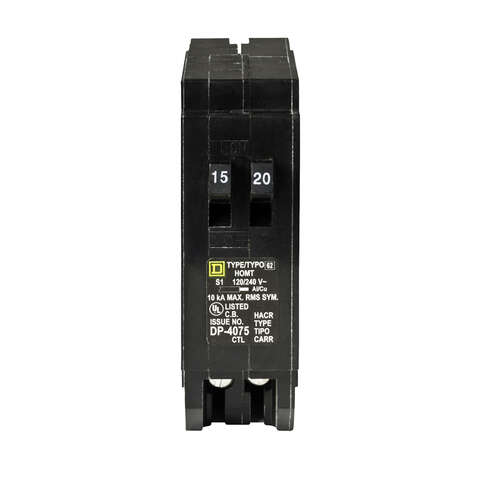 Square D 15/20 amps Tandem Single Pole Circuit Breaker