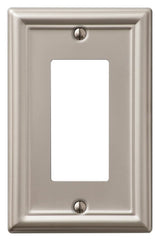 AmerTac Chelsea 149RBN Wallplate, 4-7/8 in L, 3-1/8 in W, 1 -Gang, Steel, Brushed Nickel