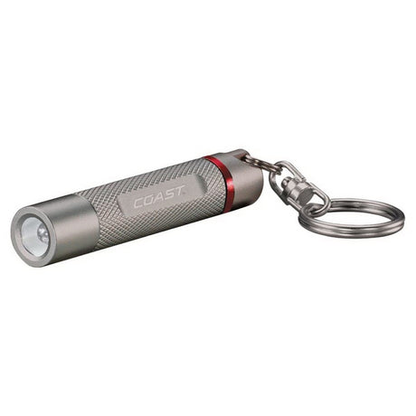 Coast TT7839CP Keychain Flashlight, AG5 Battery, LED Lamp, 33 Lumens, Mini-Flood Beam, 23 m Beam Distance, Silver