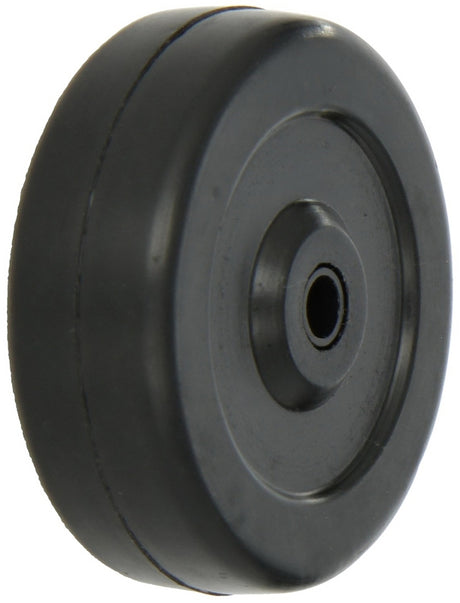 Dh Casters W-SR40100B3 Caster Wheel, 4 in Dia Wheel, 3/8 in Dia Bore, 1 in Thick Wheel, 140 lb Load, Soft Rubber, Black