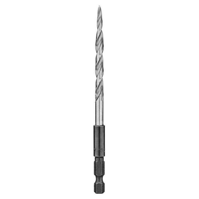 DEWALT DW2540 Replacement Drill Bit, 7/32 in Dia, 1-3/8 in OAL, Countersink, Spiral Flute, 4-Flute, Hex Shank