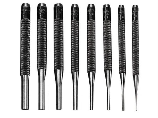 General SPC75 Pin Punch Set, 8-Piece, Steel, Gray