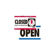 Hy-Ko CL-1 Clock Sign, Rectangular, OPEN/CLOSED, Black Legend, White Background, Polyethylene, Pack of 3