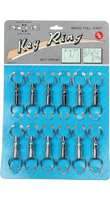 Hy-Ko KC116-CLIP Key Ring, Nickel Brass, Pack of 12