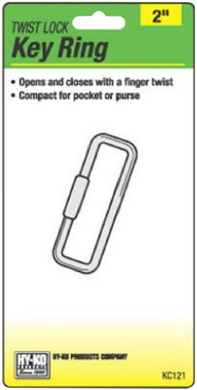 Hy-Ko KC121 Key Ring, 5-1/2 in L x 2-3/4 in W x 1/4 in H Dimensions, Nickel, Pack of 5