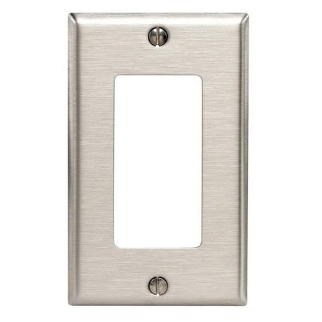 Leviton 84401-105 Wallplate, 2-3/4 in L, 4-1/2 in W, 1-Gang, Stainless Steel, Stainless Steel, Brushed