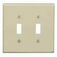 Leviton PJ2-I Wallplate, 4-7/8 in L, 4.94 in W, 2 -Gang, Nylon, Ivory