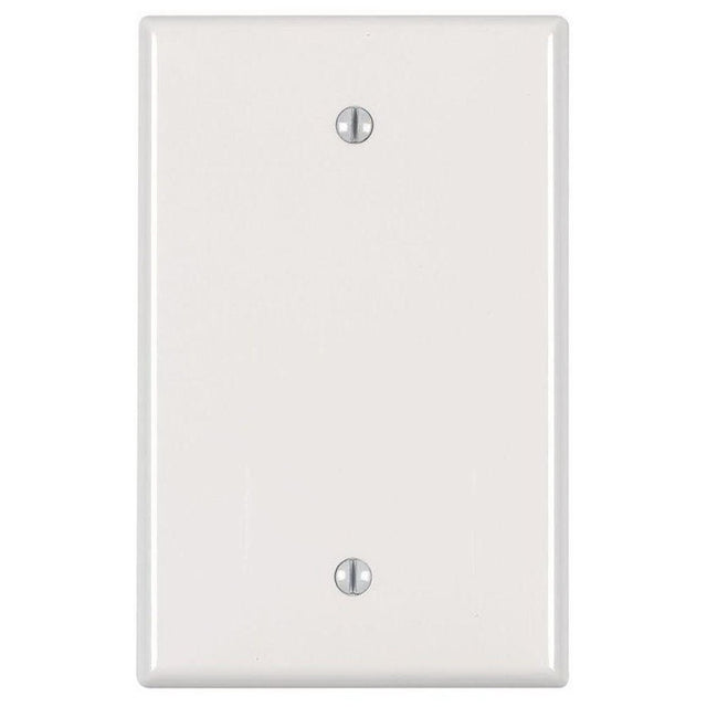 Leviton PJ13-I Blank Wallplate, 3-1/8 in L, 4-7/8 in W, 1/4 in Thick, 1 -Gang, Nylon, Ivory, Box Mounting