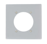 Leviton S701-GY Series Single Receptacle Wallplate, Standard-Size, 4-1/2 in L, 4-9/16 in W, 2-Gang, Steel, Aluminum