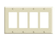 Leviton 80412-I Wallplate, 4-1/2 in L, 8.19 in W, 4-Gang, Plastic, Ivory