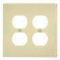Leviton 80516-I Receptacle Wallplate, 4-7/8 in L, 4.94 in W, Midway, 2 -Gang, Plastic, Ivory, Surface Mounting