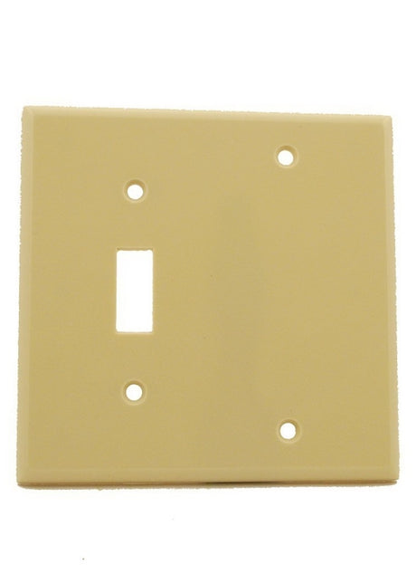 Leviton 001-86006-000 Wallplate, Standard-Size, 4-1/2 in L, 2-3/4 in W, 2-Gang, Thermoset, Ivory, Smooth