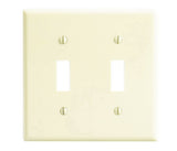 Leviton 001-86009-000 Wallplate, Standard-Size, 4-1/2 in L, 2-3/4 in W, 2-Gang, Thermoset, Ivory