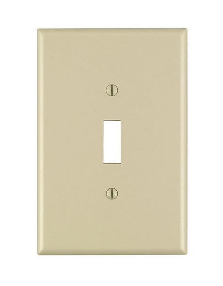 Leviton 86101 Wallplate, Oversized, 3-1/2 in L, 5-1/4 in W, 1-Gang, Thermoset Plastic, Ivory, Smooth