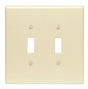 Leviton 86109 Wallplate, 5-1/4 in L, 5.31 in W, 2 -Gang, Plastic, Ivory