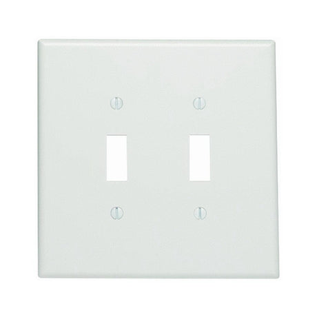 Leviton 88109 Wallplate, 5-1/4 in L, 5.31 in W, 2 -Gang, Thermoset Plastic, White, Smooth
