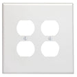 Leviton 88116 Receptacle Wallplate, 5-1/4 in L, 5.31 in W, Oversized, 2 -Gang, Plastic, White, Surface Mounting