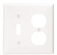 Leviton 80705-W Combination Wallplate, 2-Gang, Nylon, White