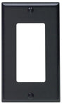 Leviton 80401-E Wallplate, 4-1/2 in L, 2-3/4 in W, 1-Gang, Thermoset Plastic, Black, Smooth