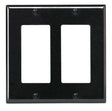 Leviton 80409-E Wallplate, 4-1/2 in L, 4.56 in W, 2-Gang, Thermoset Plastic, Black, Smooth