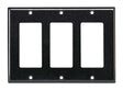 Leviton 80411-E Wallplate, 4-1/2 in L, 6-3/8 in W, 3-Gang, Plastic, Black