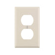Leviton 78003 Receptacle Wallplate, 4-1/2 in L, 2-3/4 in W, 1 -Gang, Thermoset, Light Almond, Smooth
