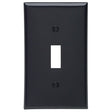 Leviton 015-80701-00E Wallplate, 4-1/2 in L, 2-3/4 in W, 1 -Gang, Nylon, Black, Smooth