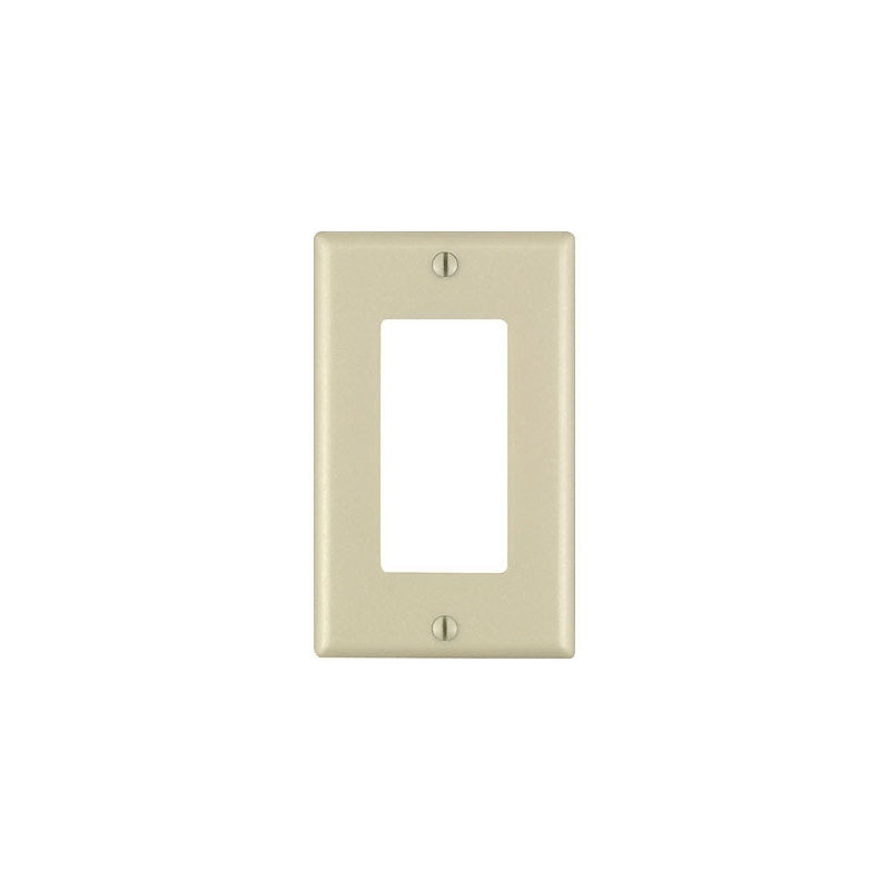 Leviton 80401-I Wallplate, 4-1/2 in L, 2-3/4 in W, 1-Gang, Thermoset Plastic, Ivory, Smooth