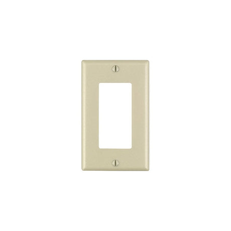 Leviton 80401-I Wallplate, 4-1/2 in L, 2-3/4 in W, 1-Gang, Thermoset Plastic, Ivory, Smooth