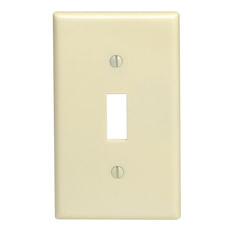 Leviton 020-86001-000 Wallplate, Standard-Size, 4-1/2 in L, 2-3/4 in W, 1-Gang, Thermoset, Ivory