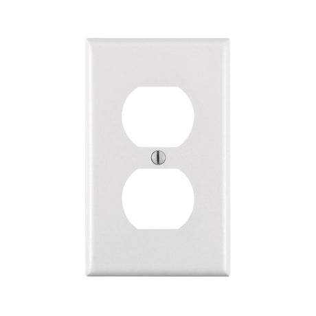 Leviton 88003 Receptacle Wallplate, 4-1/2 in L, 2-3/4 in W, 1 -Gang, Thermoset Plastic, White, Smooth