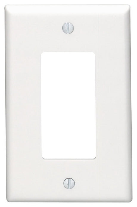 Leviton 80601-W Wallplate, 4.88 in L, 3.13 in W, 1-Gang, Thermoset Plastic, White, Smooth