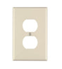 Leviton PJ8-W Receptacle Wallplate, 4-7/8 in L, 3-1/8 in W, Midway, 1 -Gang, Nylon, White, Surface Mounting